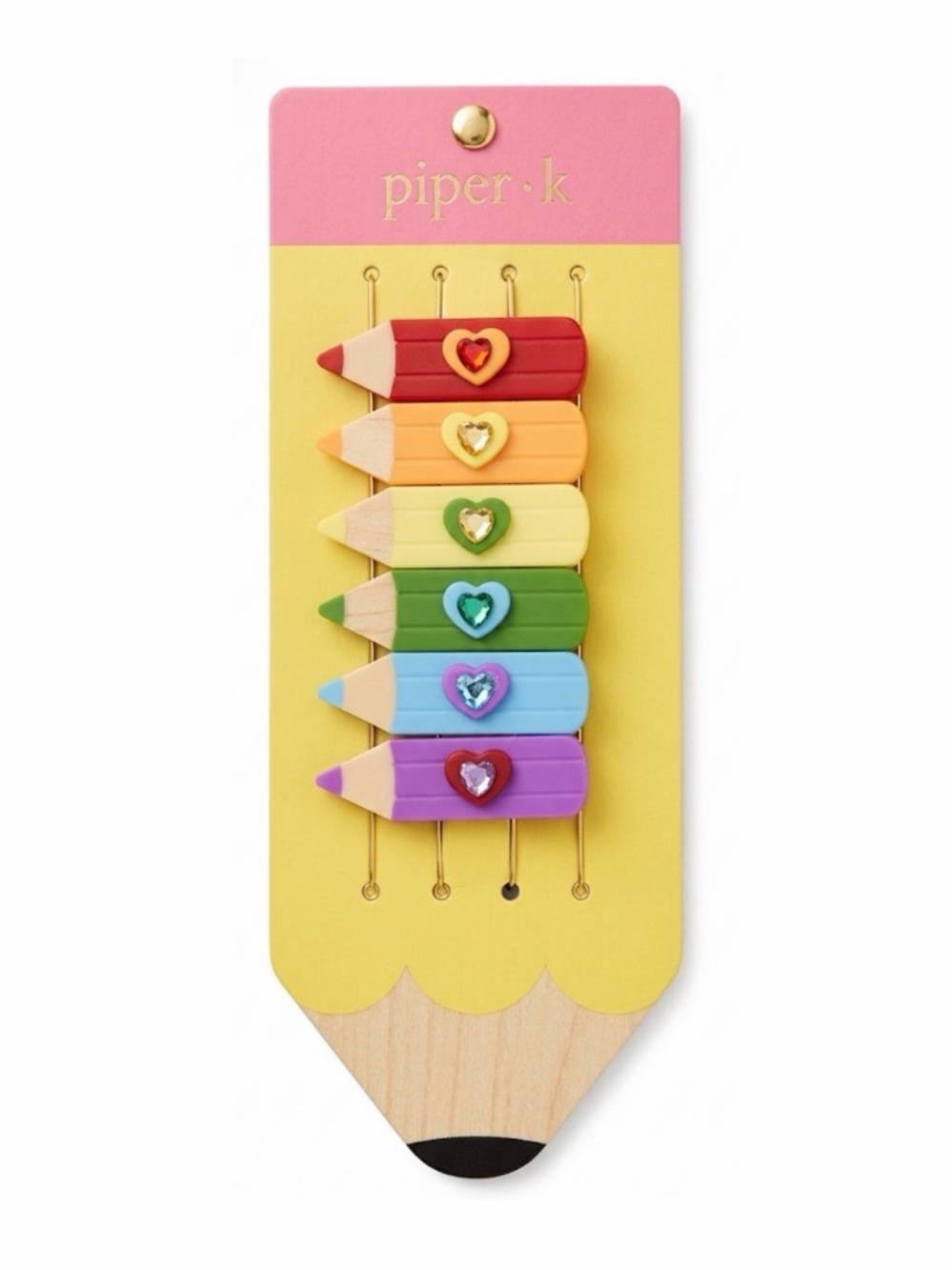 NWT ⚜️✏️⚜️ Piper K Pencil Barrettes hair clips set of 6